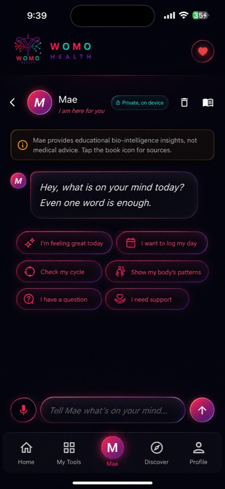 Mae conversation screen